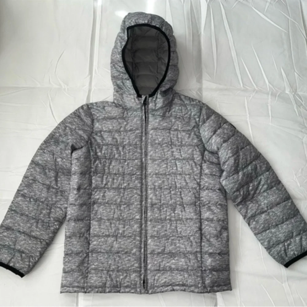 Gap Kids Primaloft Grey Hooded Puffer Lightweight Jacket size Large- Like New